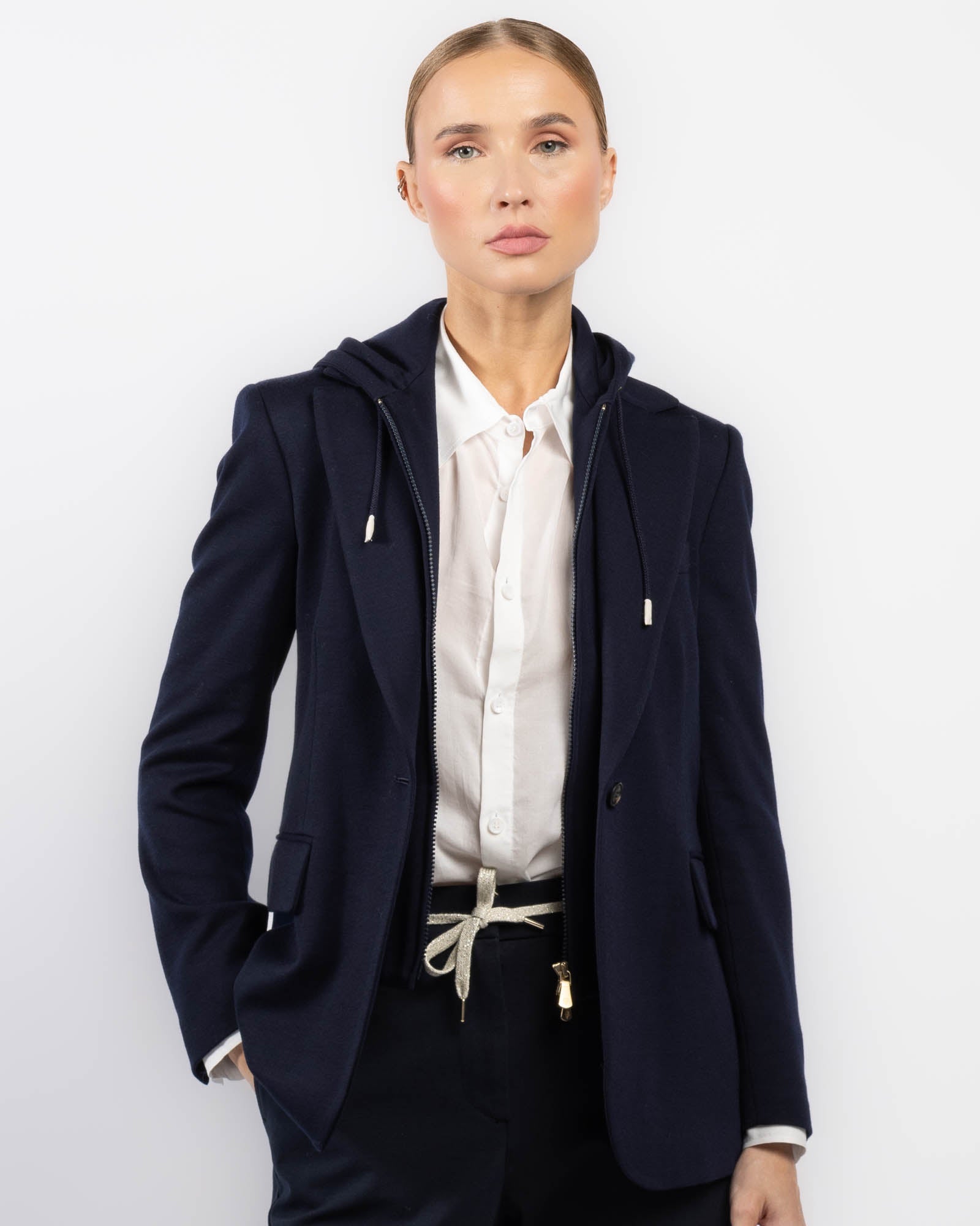 Blazer With Hooded Bib