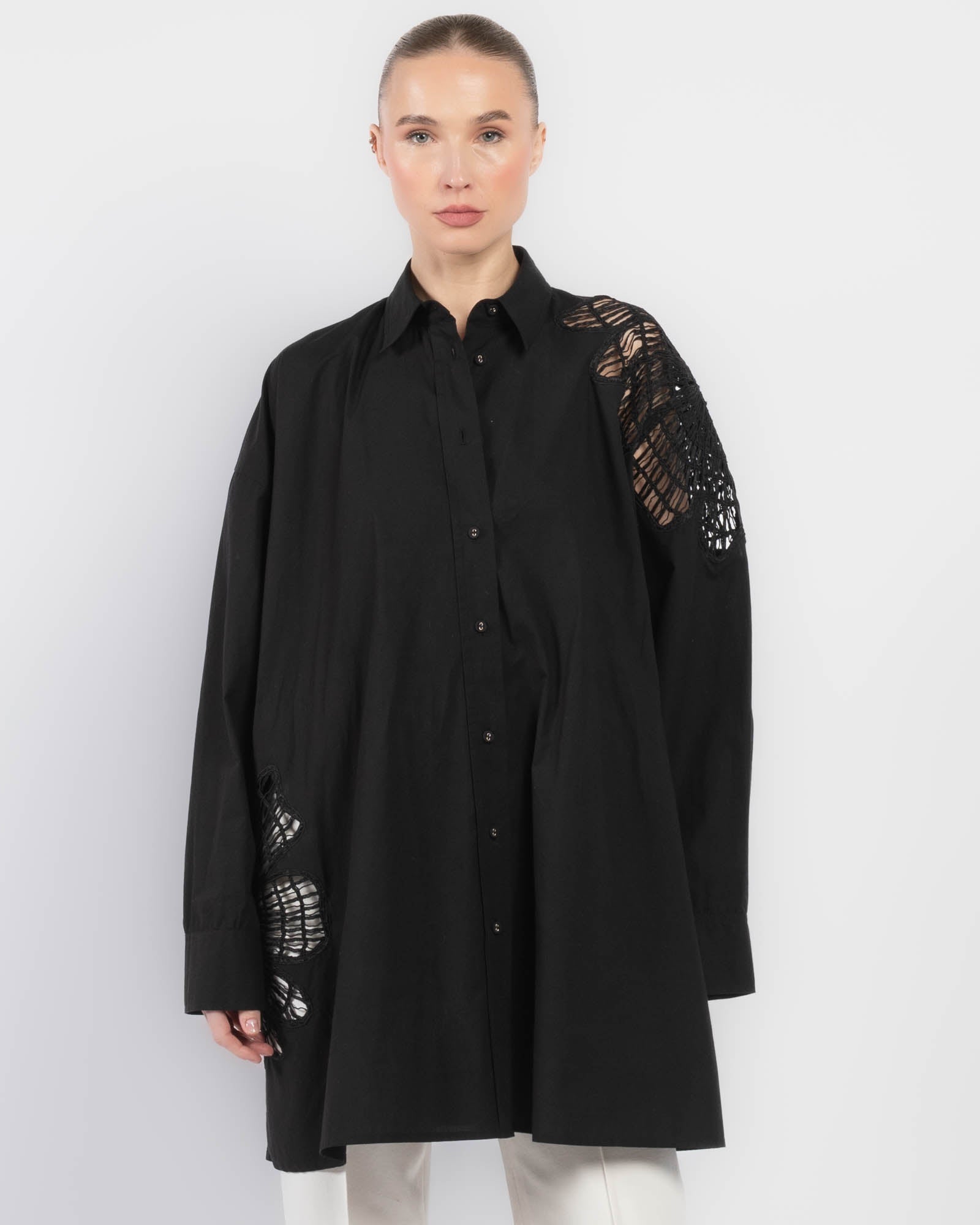 Chemise en popeline à fleurs