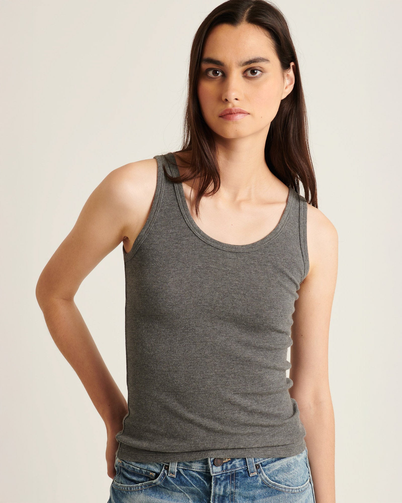 Scoop Neck Rib Tank