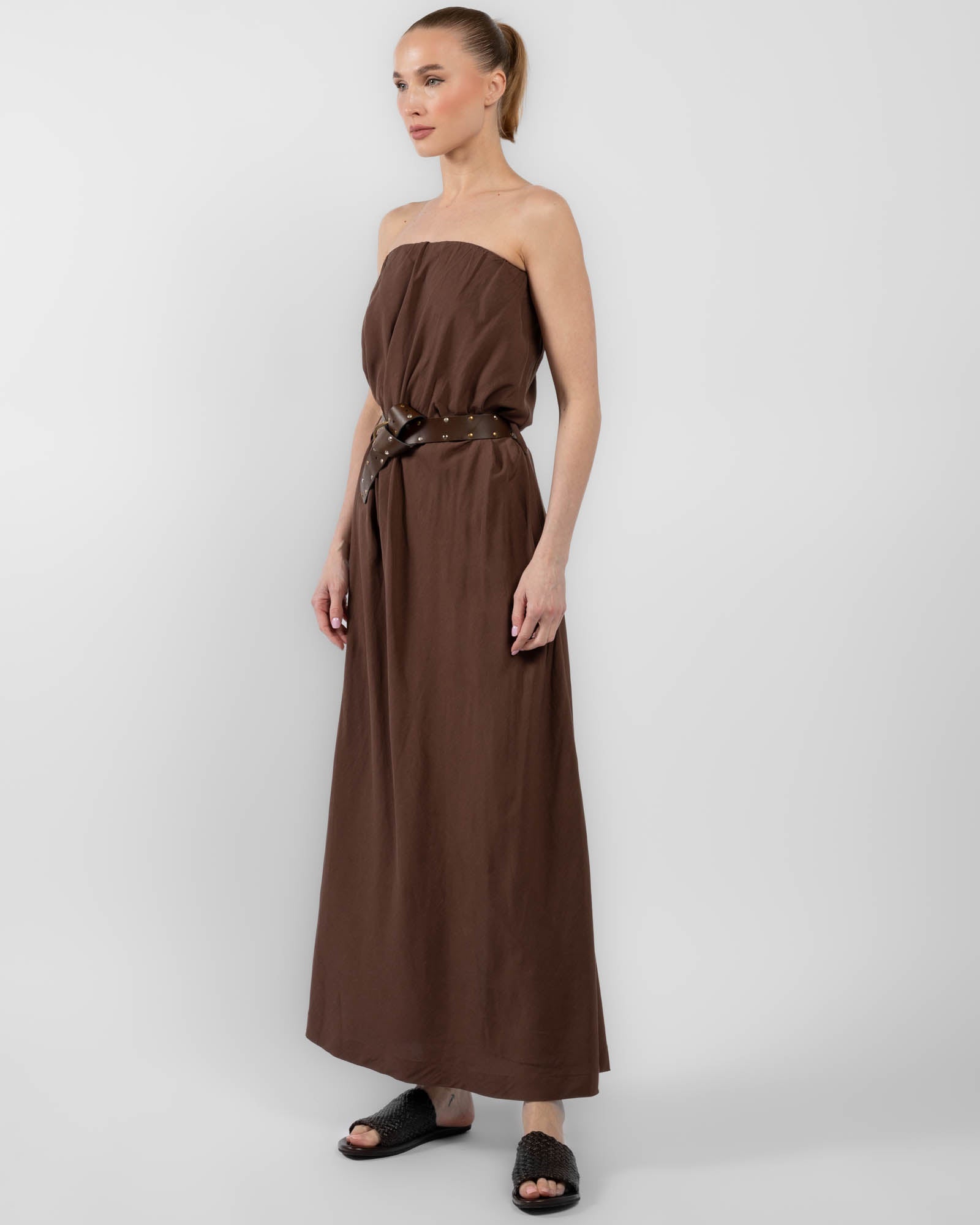 Belt Strapless Dress