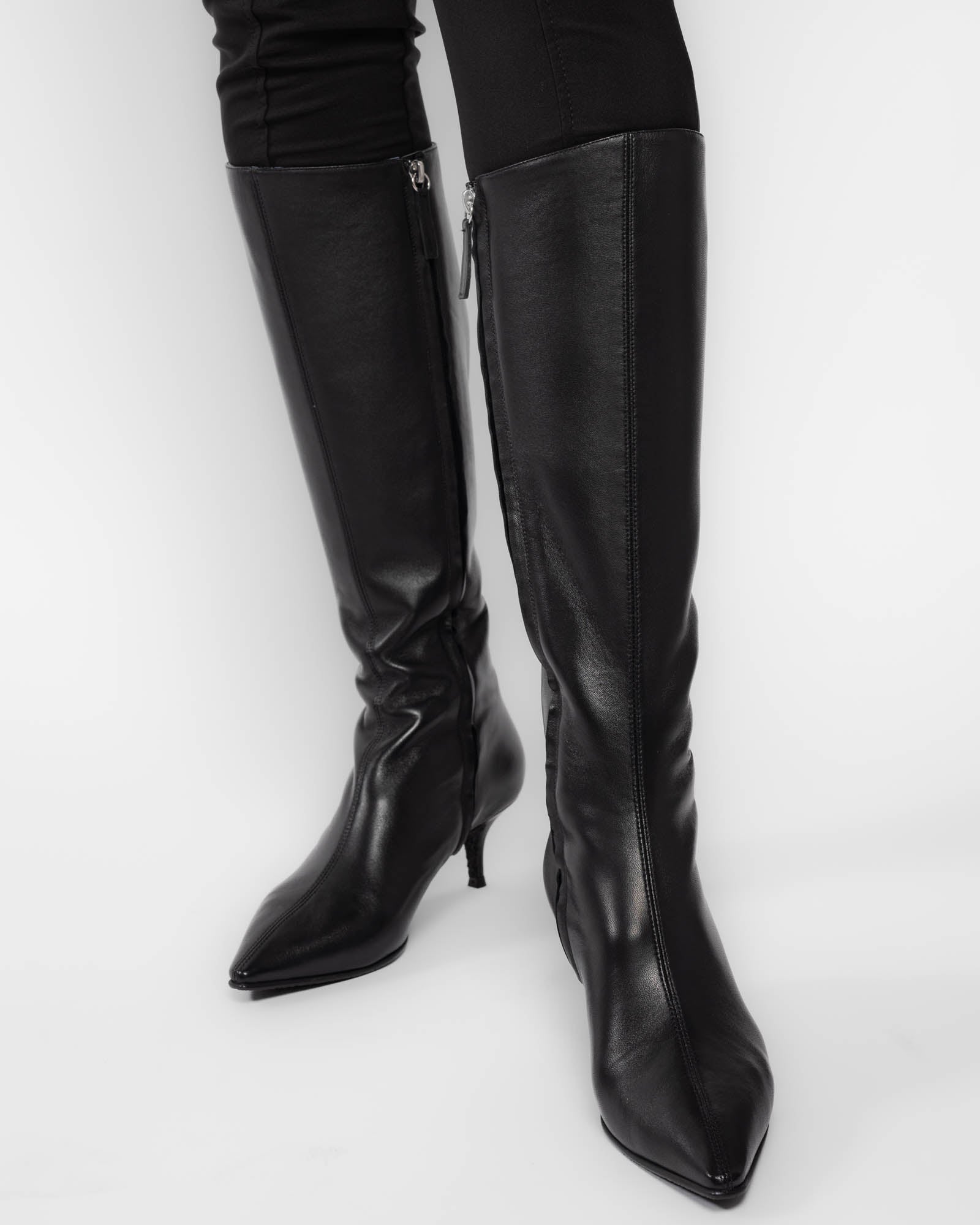 Zippered Knee-High Boot