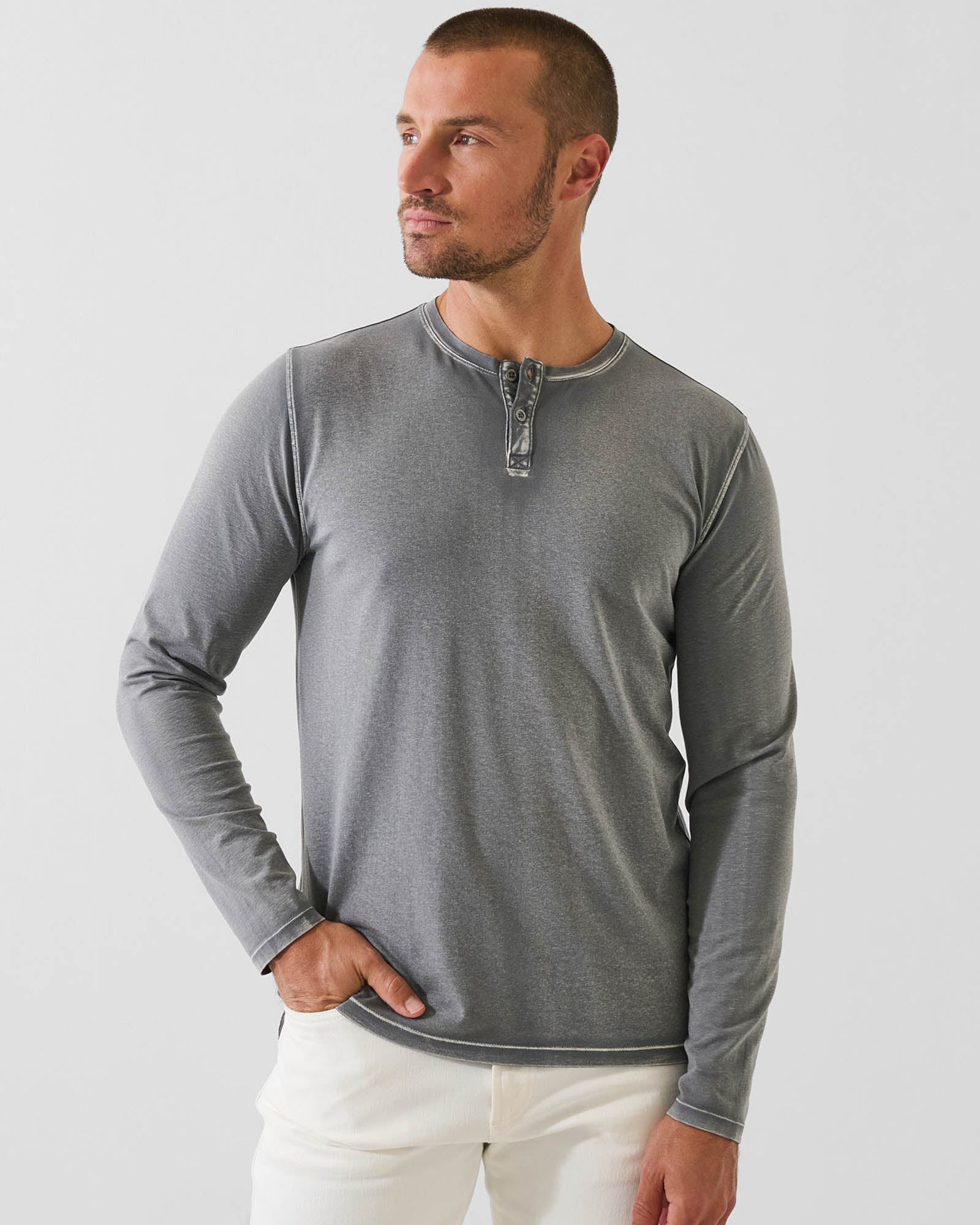 Long Pima Vintage Henley