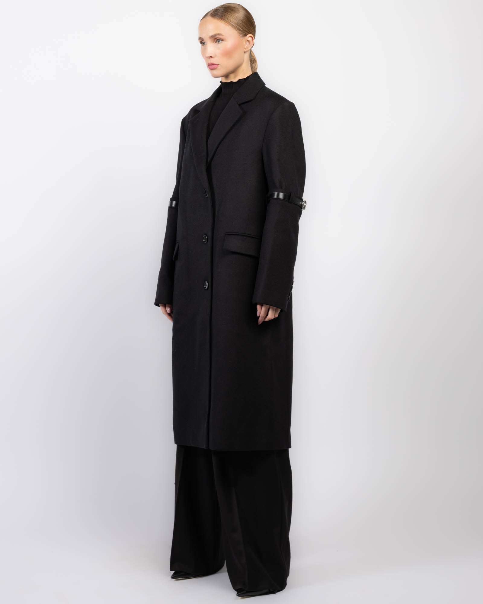 Manteau ceinturé avec logo