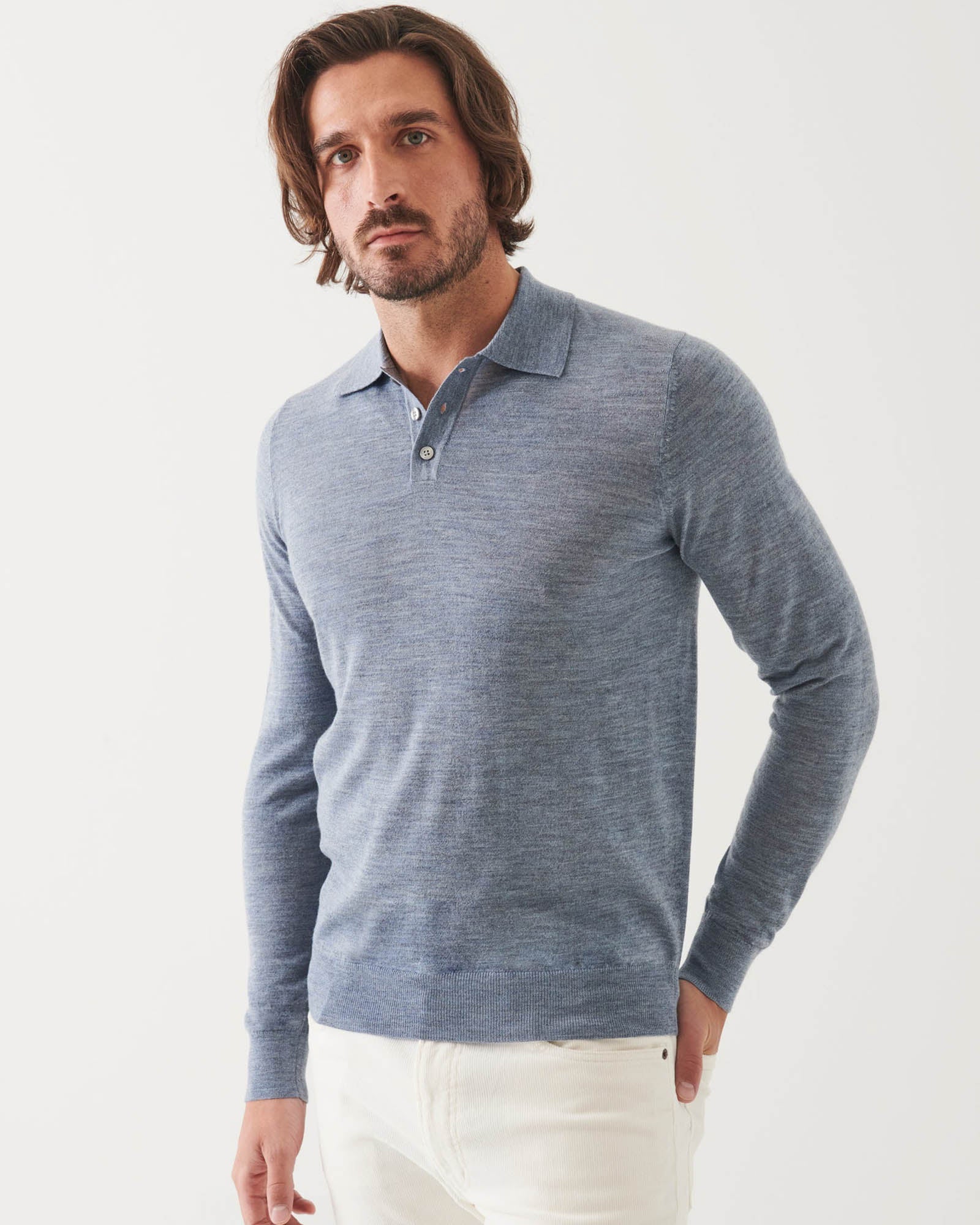 Pull polo à 3 boutons