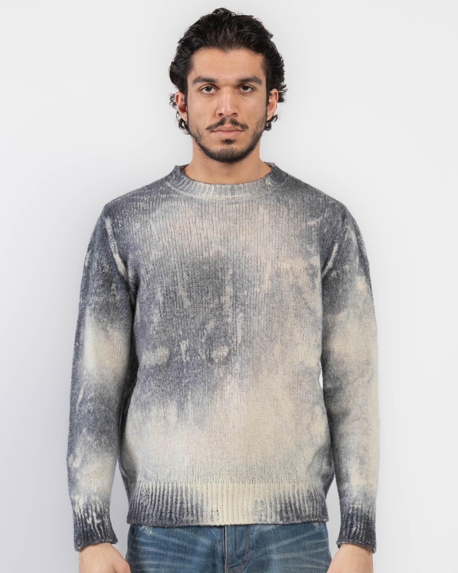 Pull brossé marbré