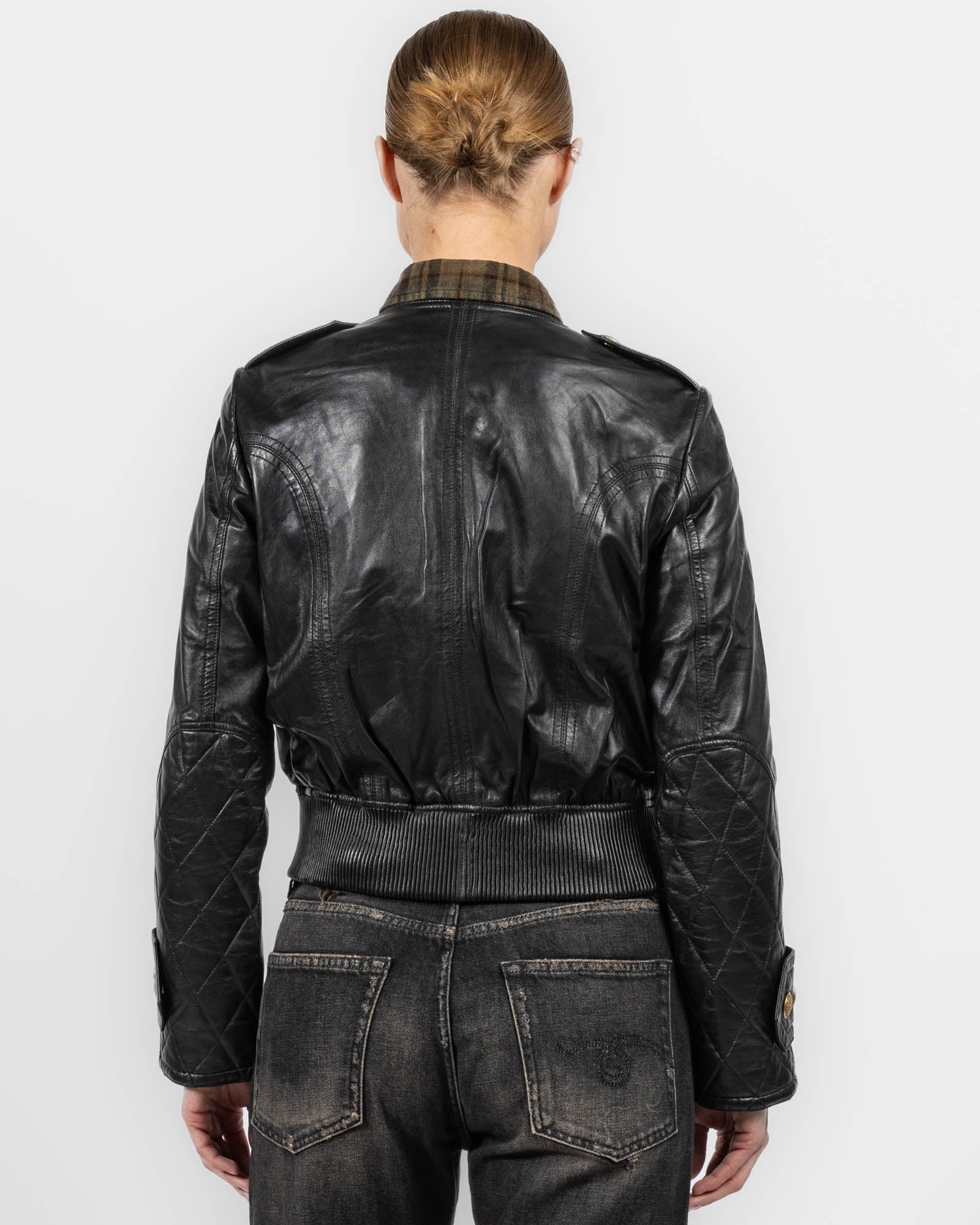 Leather Shrunken Jacket