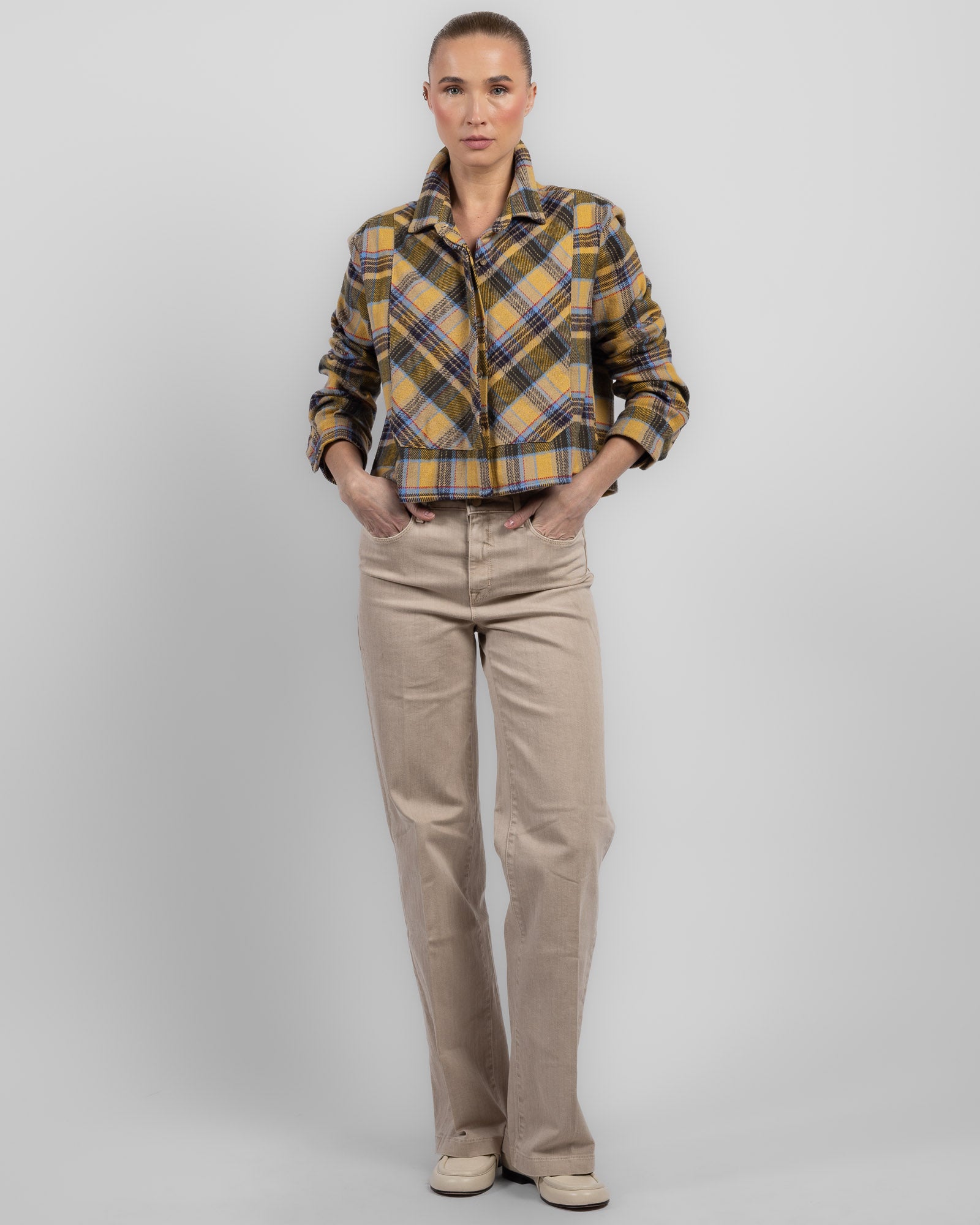 Chemise en flanelle à bavette