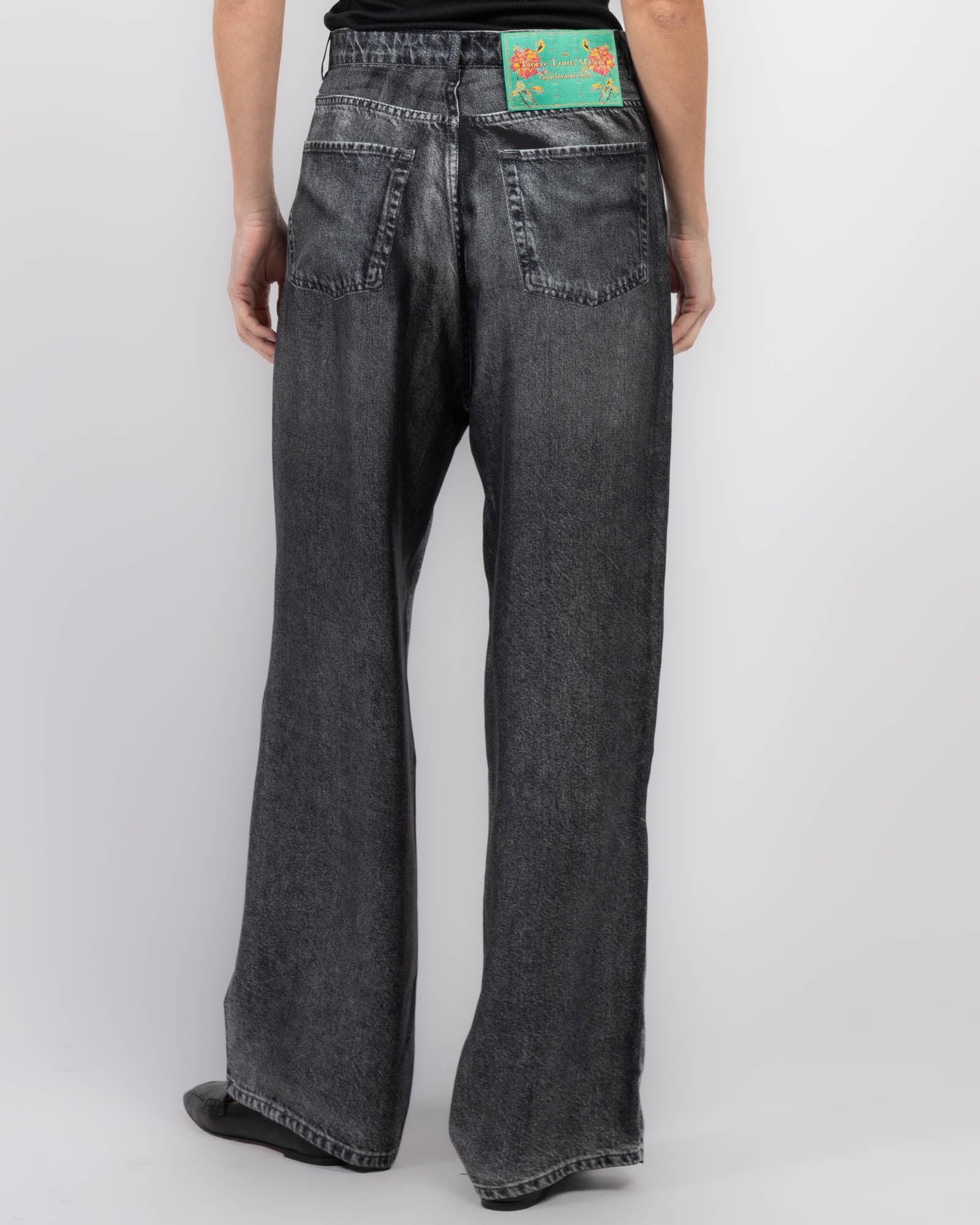Denim Printed Pants