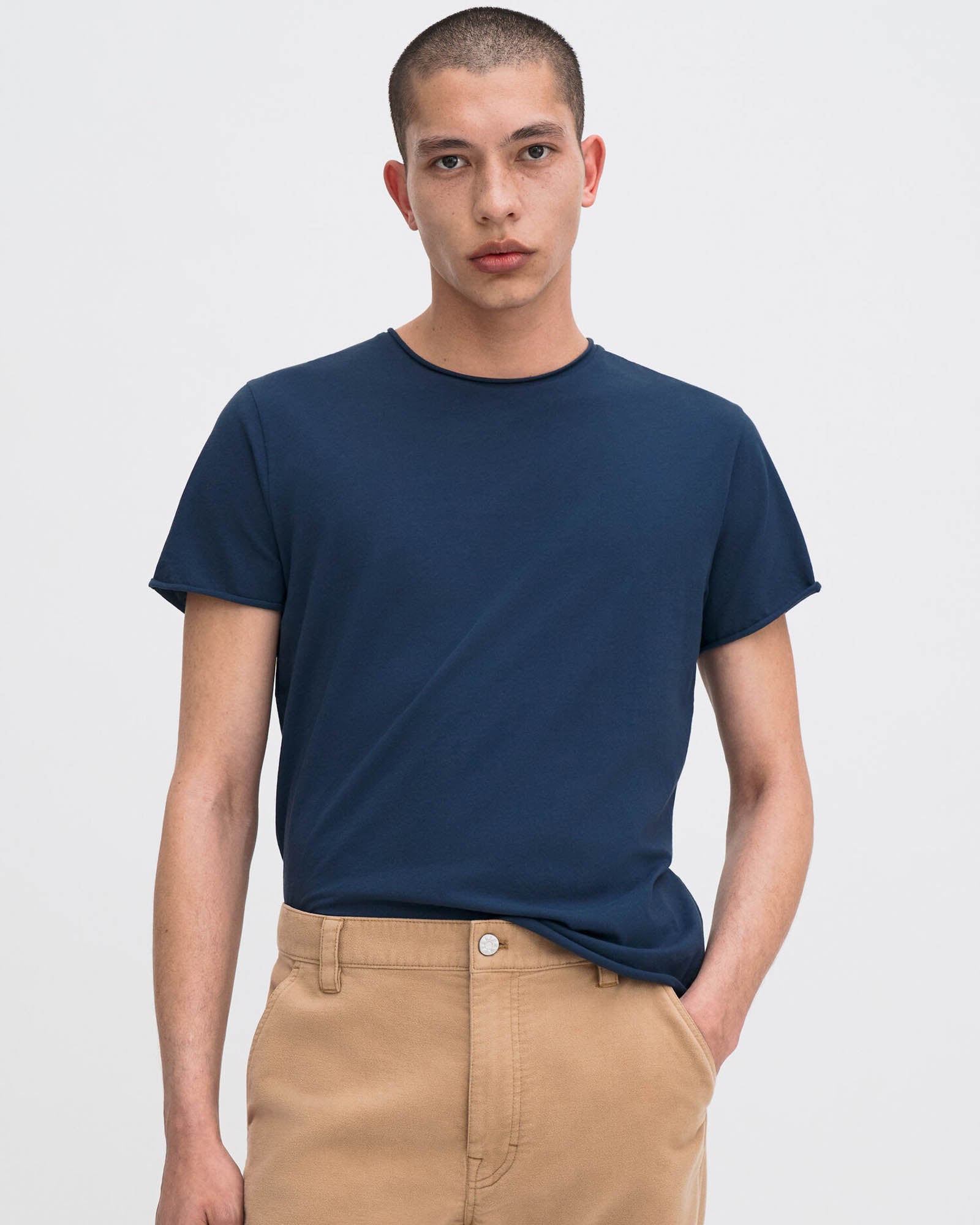 Roll Neck Short Sleeve Shirt
