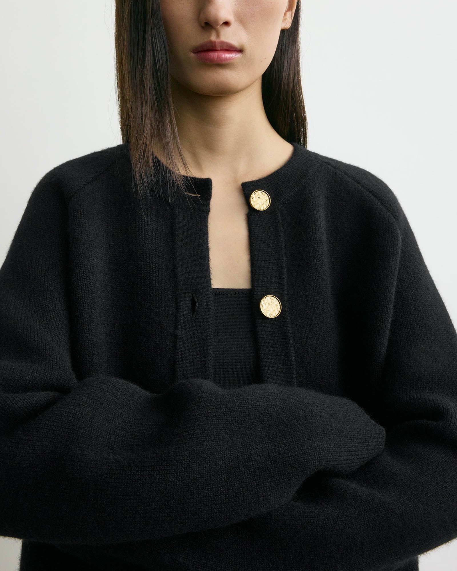 Hammered Button Cardigan