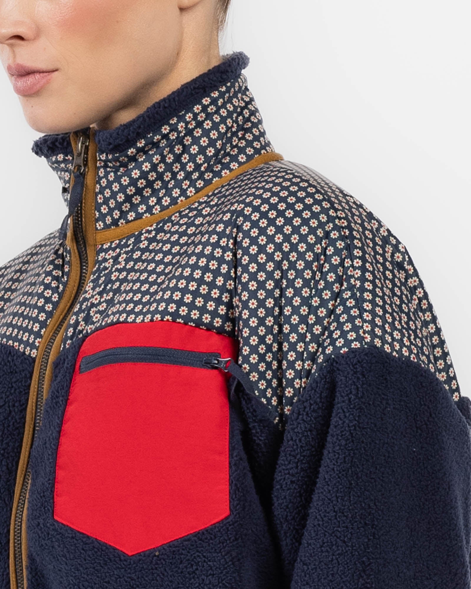 Print-Mix Terrain Full-Zip Sweater