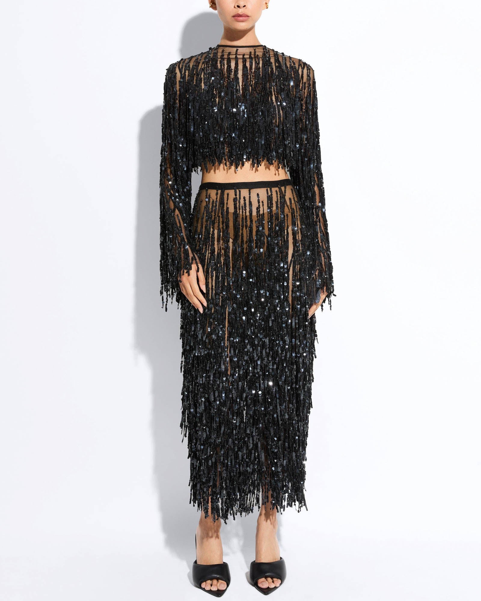 Fringe Sequin Skirt