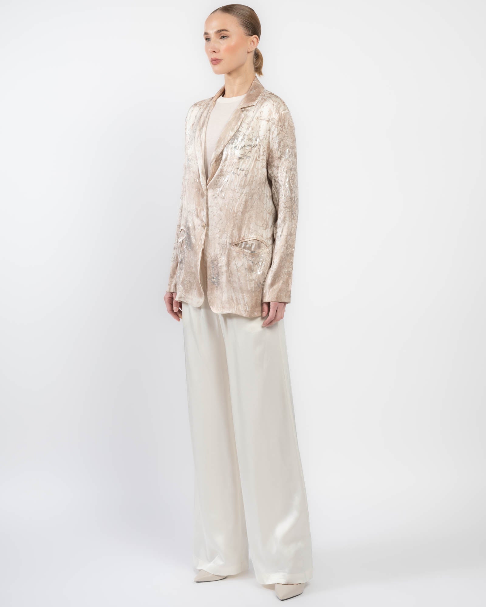 Marble Lamination Rever Jacket