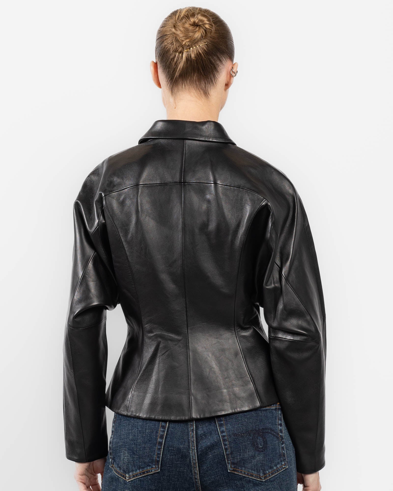 Veste en cuir ajustée