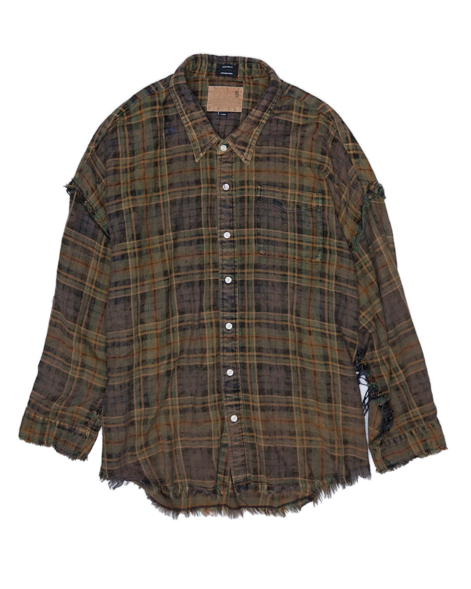 Shredded Seam Drop Neck Shirt