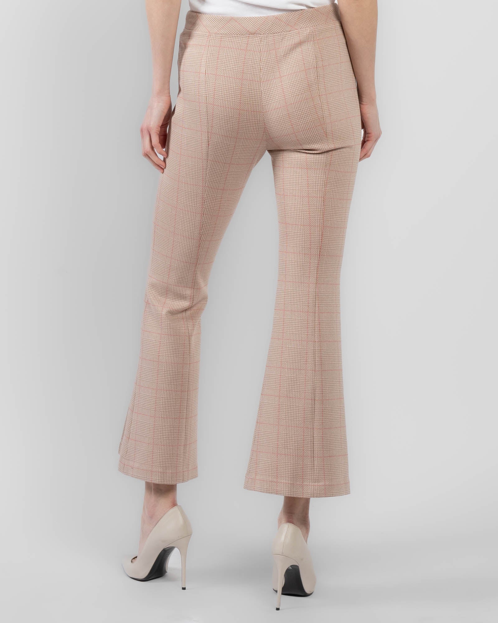 Pantalon évasé à carreaux