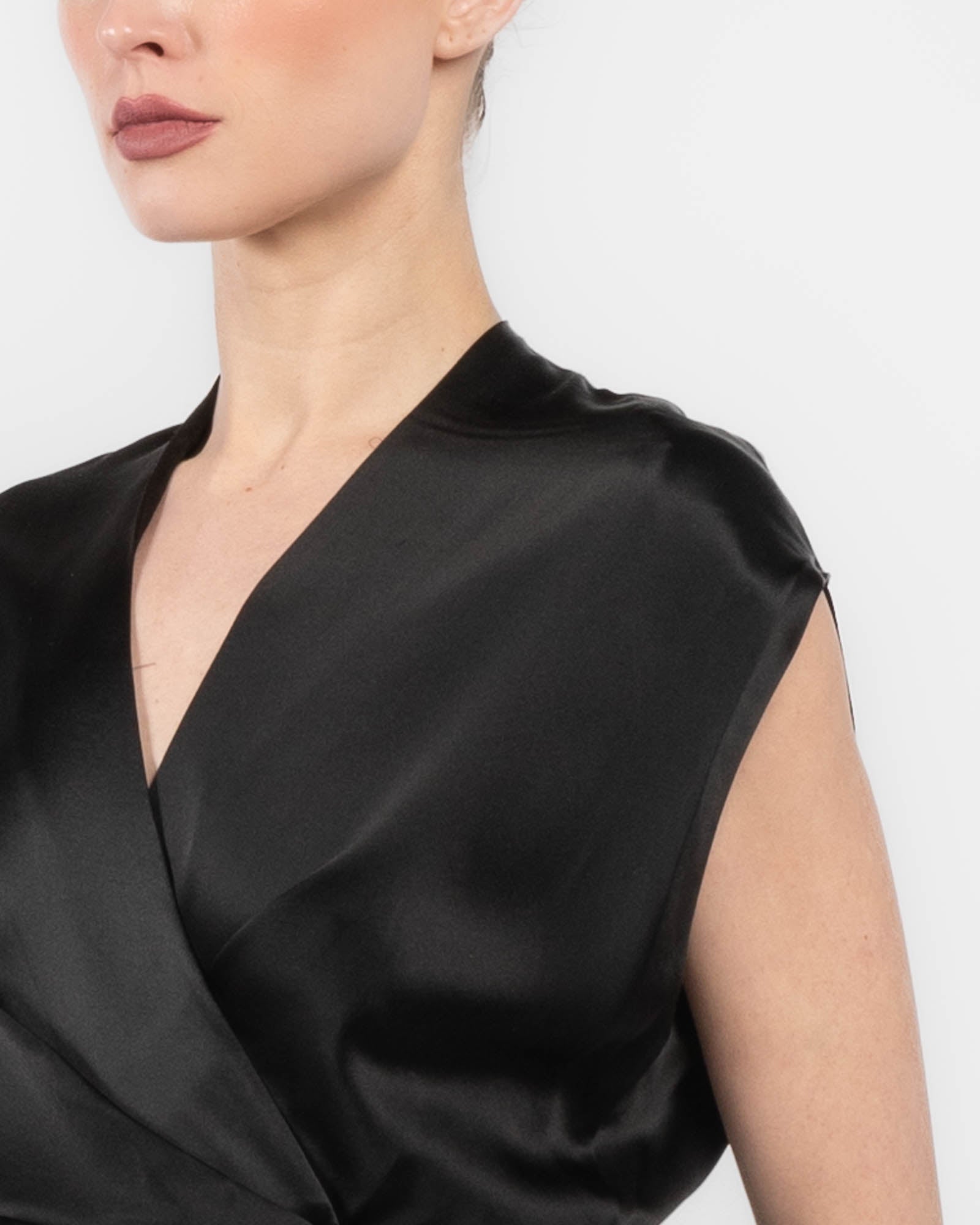 Drape Sleeve Wrap Blouse