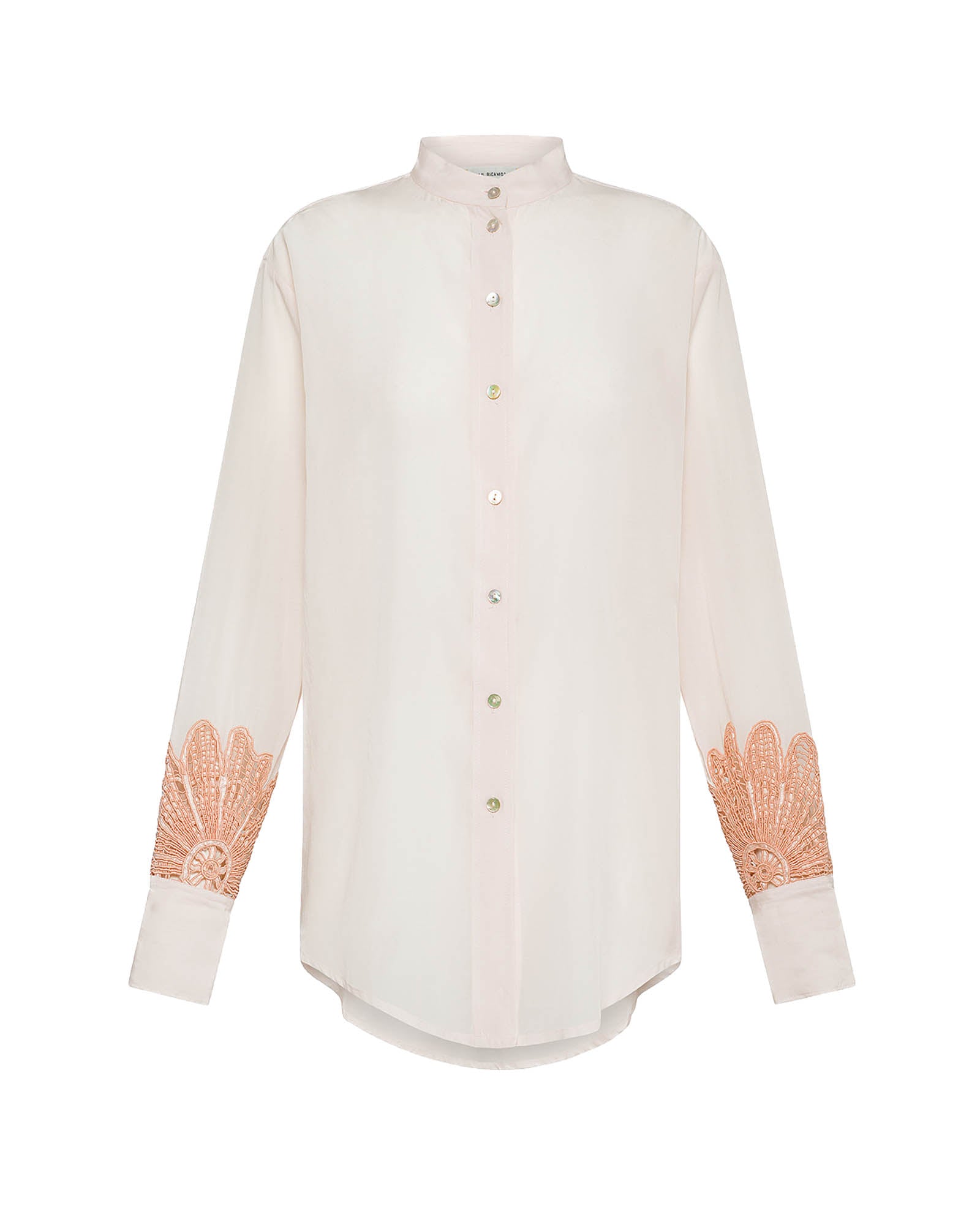 Floral Embroidery Voile Shirt