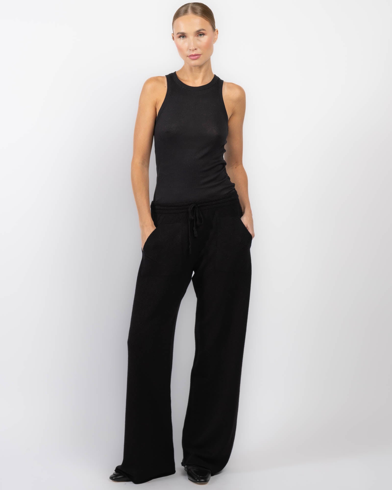 Straight Knit Wide Pants