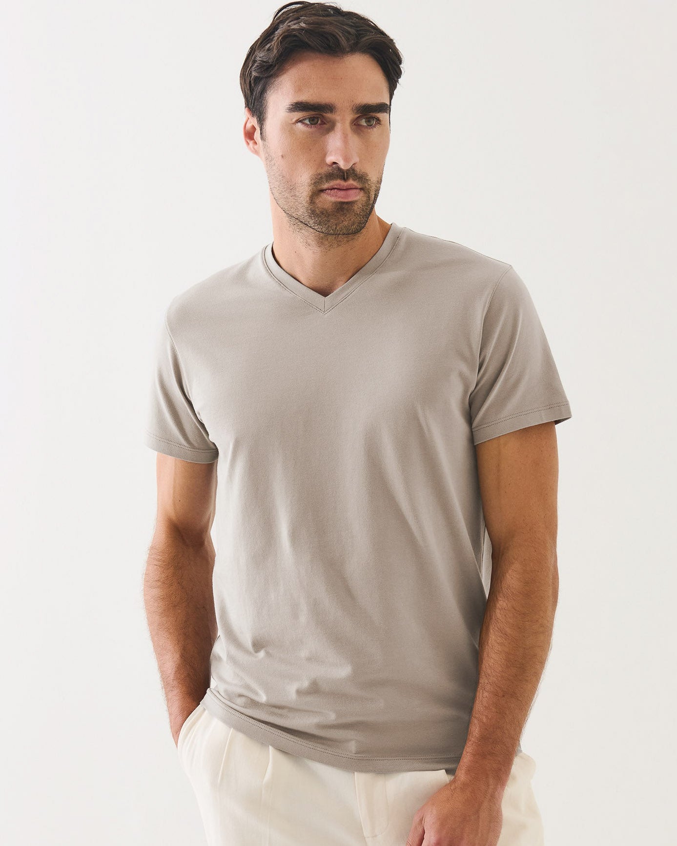 Short Sleeve V-Neck Stretch T-Shirt