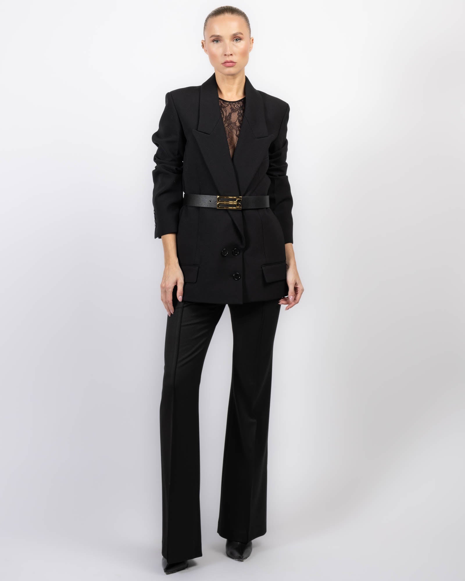 Veste longue à revers