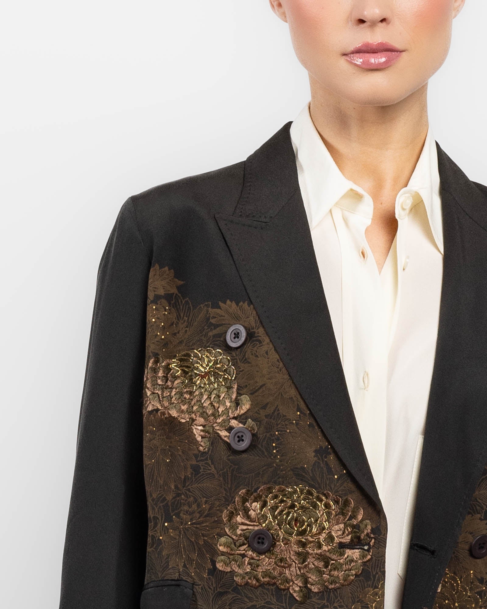 Double-Breasted Overdyed Kimono Jacket