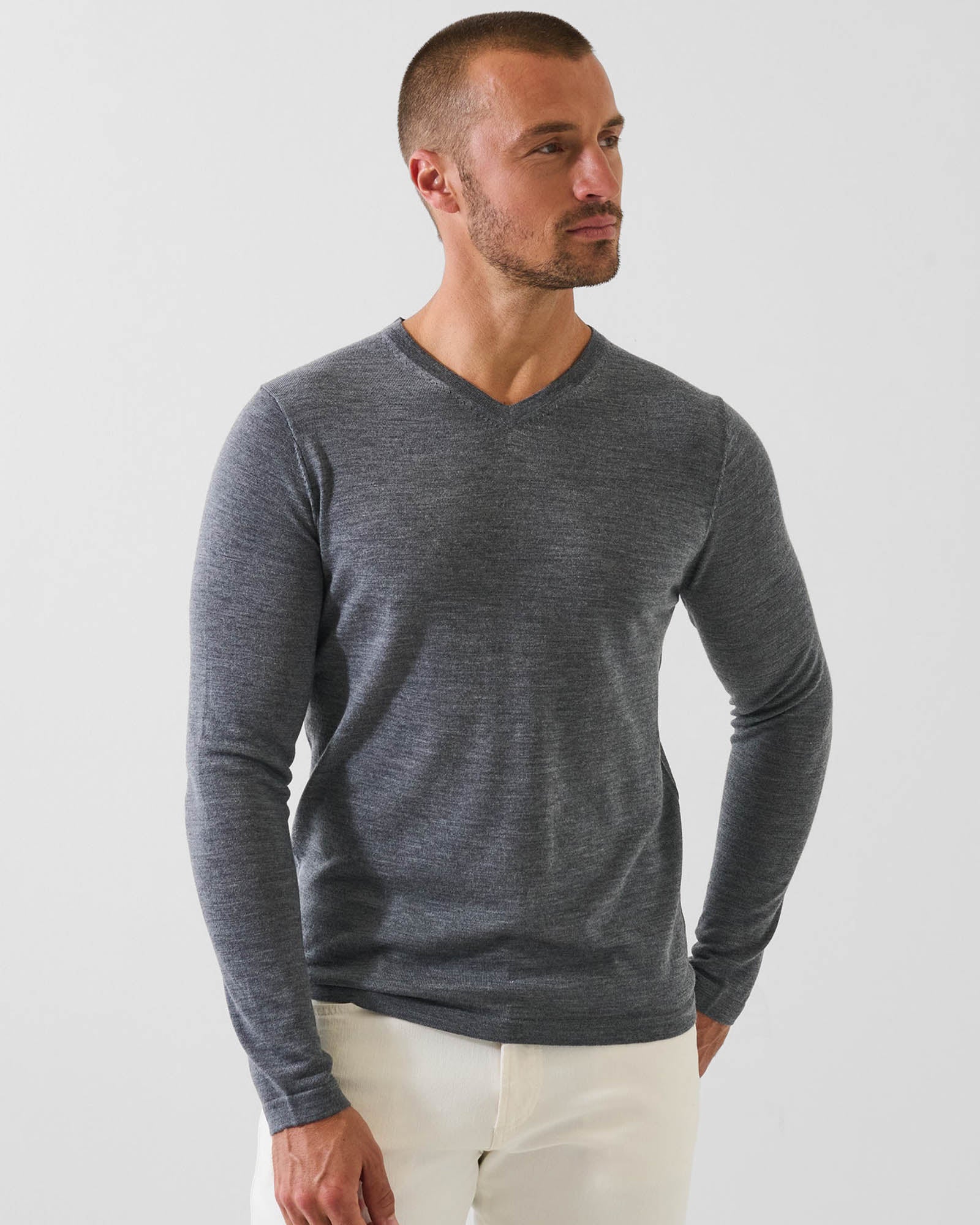 14 Gauge Merino V-Neck