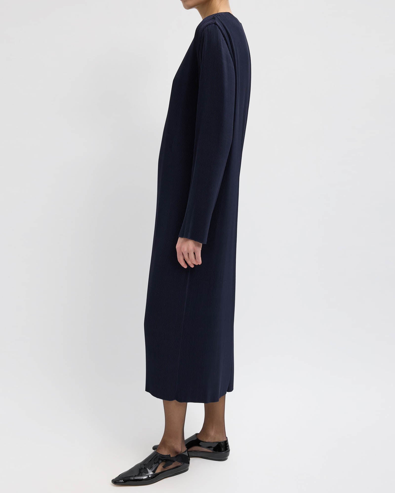 Plisse Midi Dress