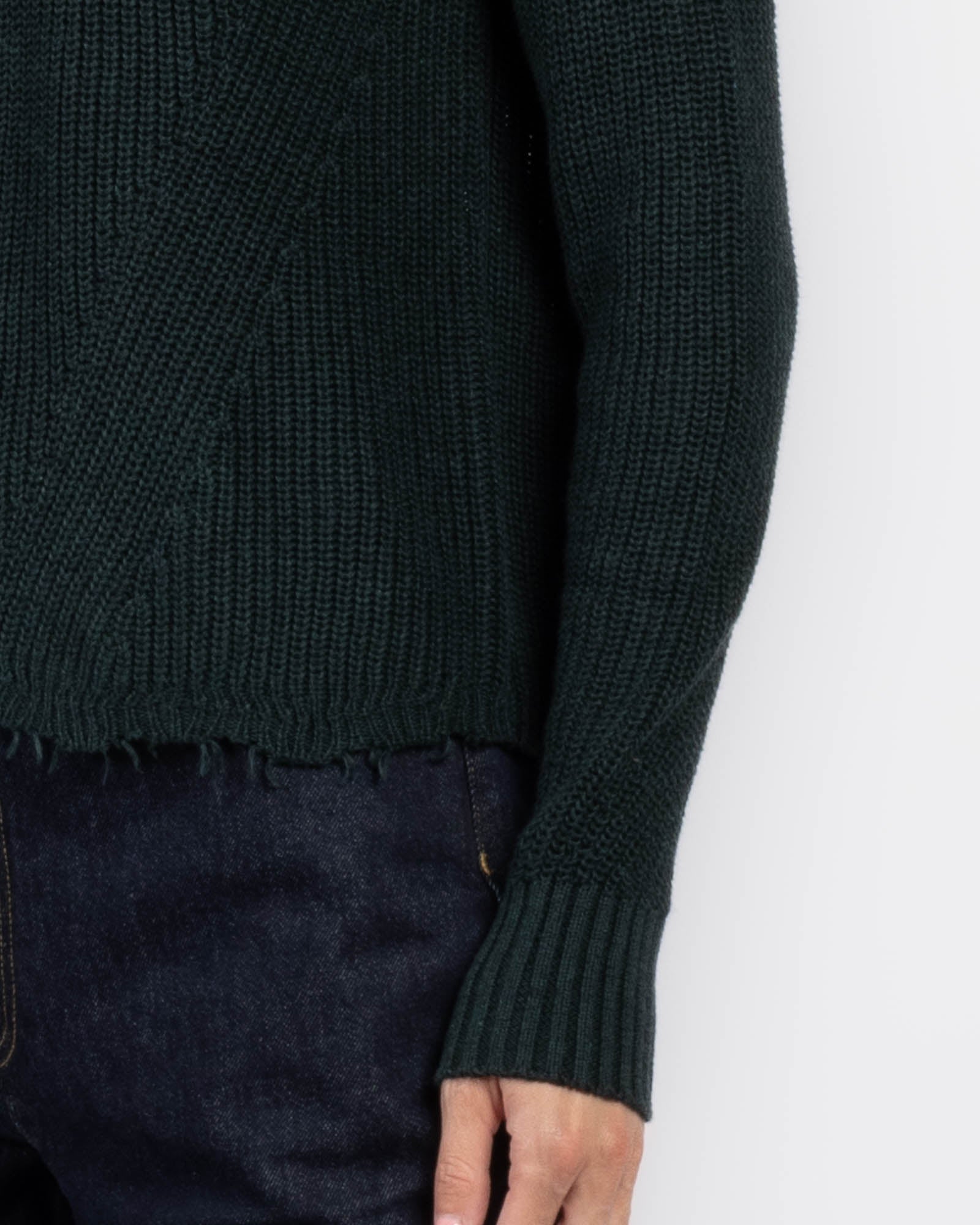 Distressed Scallop Shaker Sweater