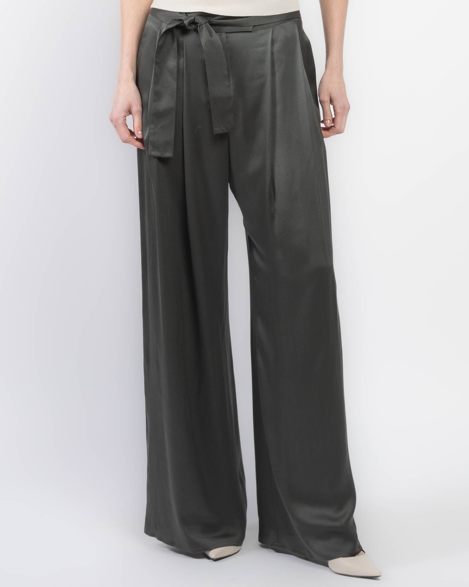 Wide Leg Pants With Belt
