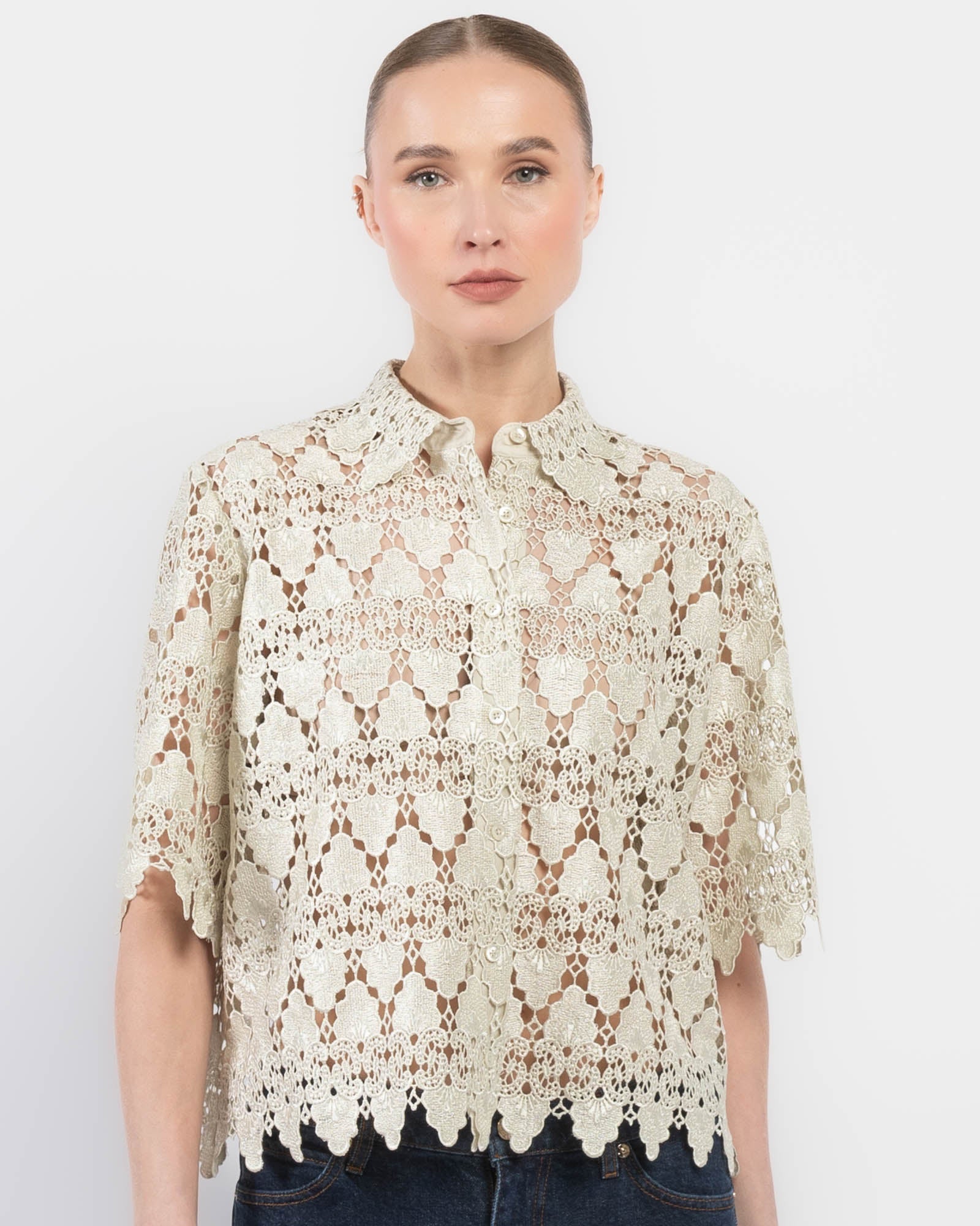 Lace Button Shirt