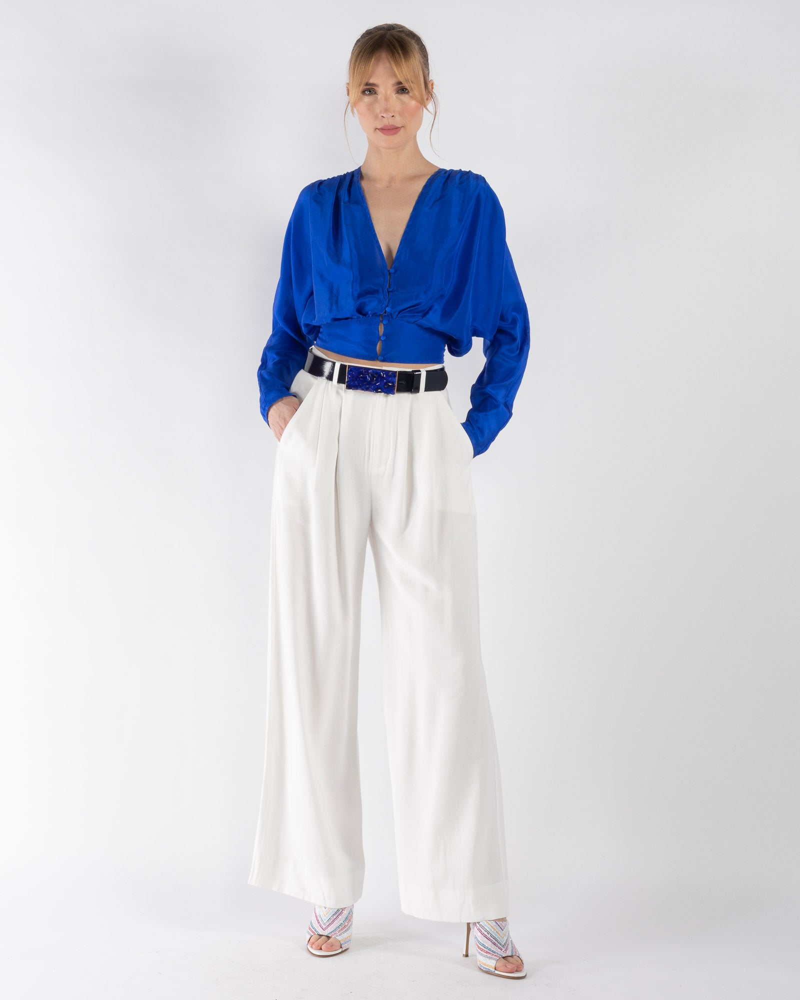 Habotai V-Neck Blouse