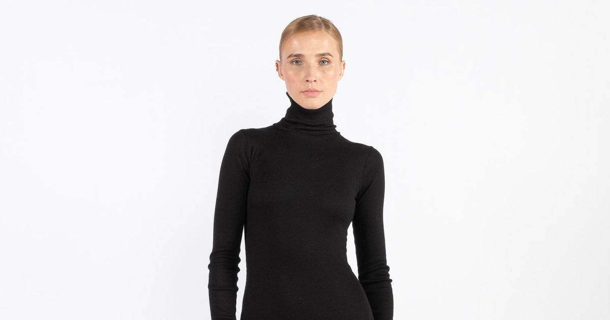 eterne long sleeve turtleneck maxi dress product info and reviews ETERNE Long Sleeve Turtleneck Dress