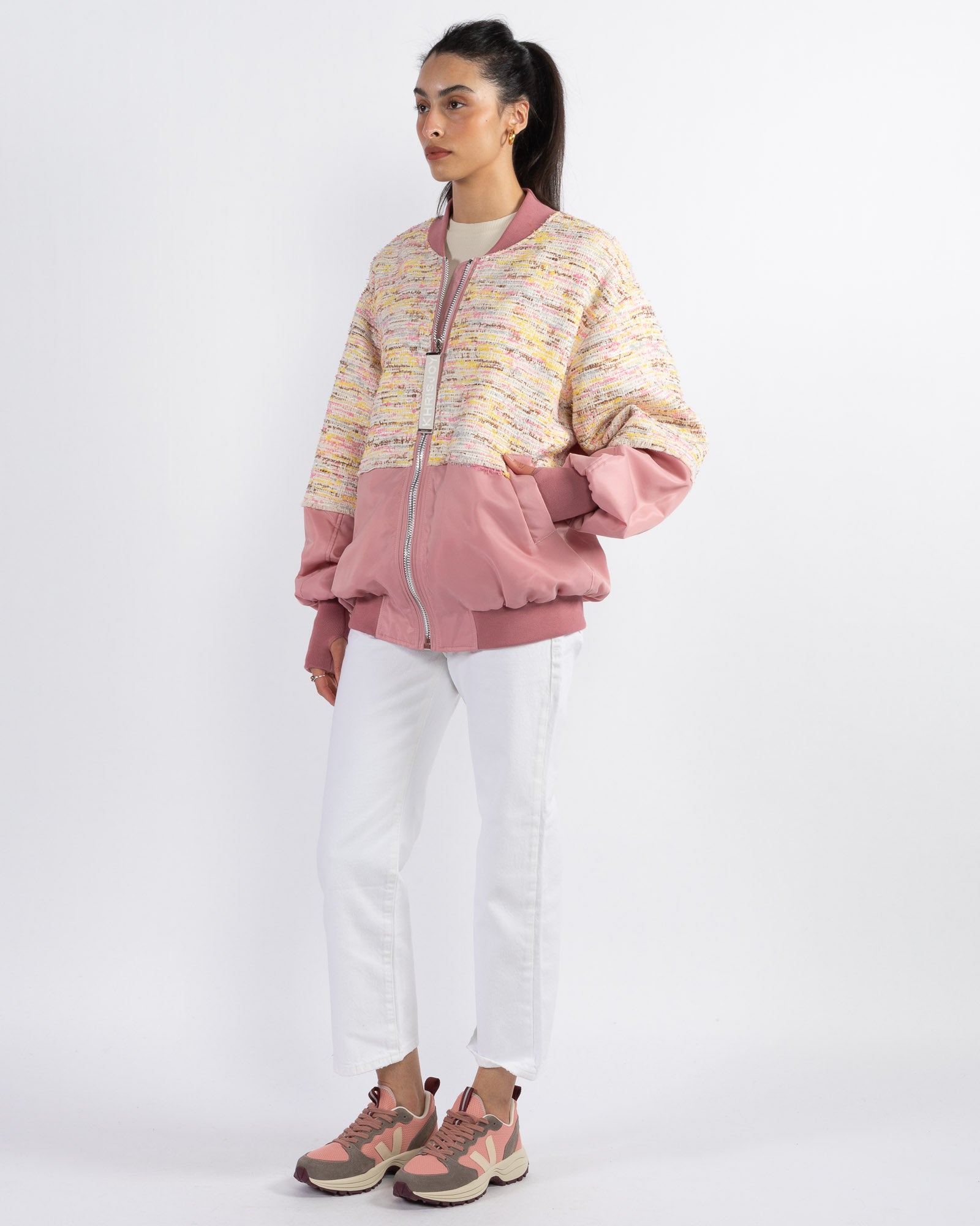 KHRISJOY - Tweed Bomber Jacket | Luxury Designer Fashion | tntfashion.ca