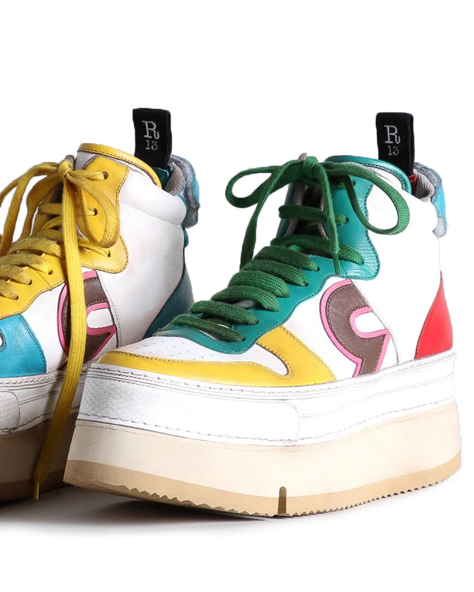 High Top Leather Platform Sneakers