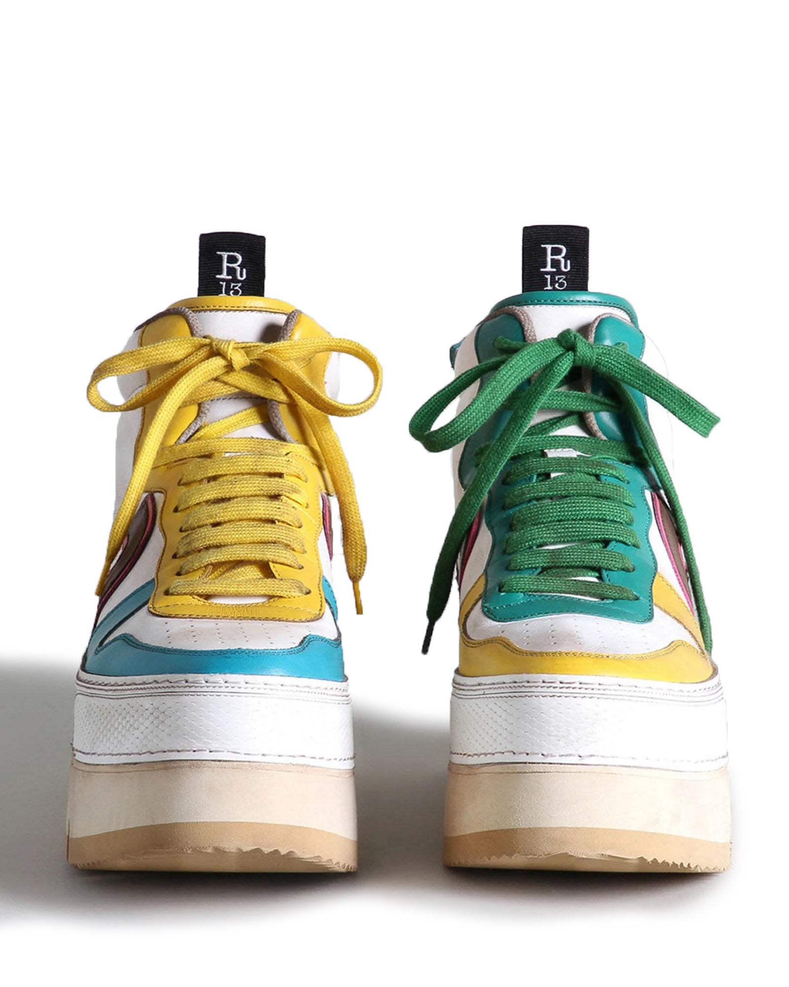 High Top Leather Platform Sneakers