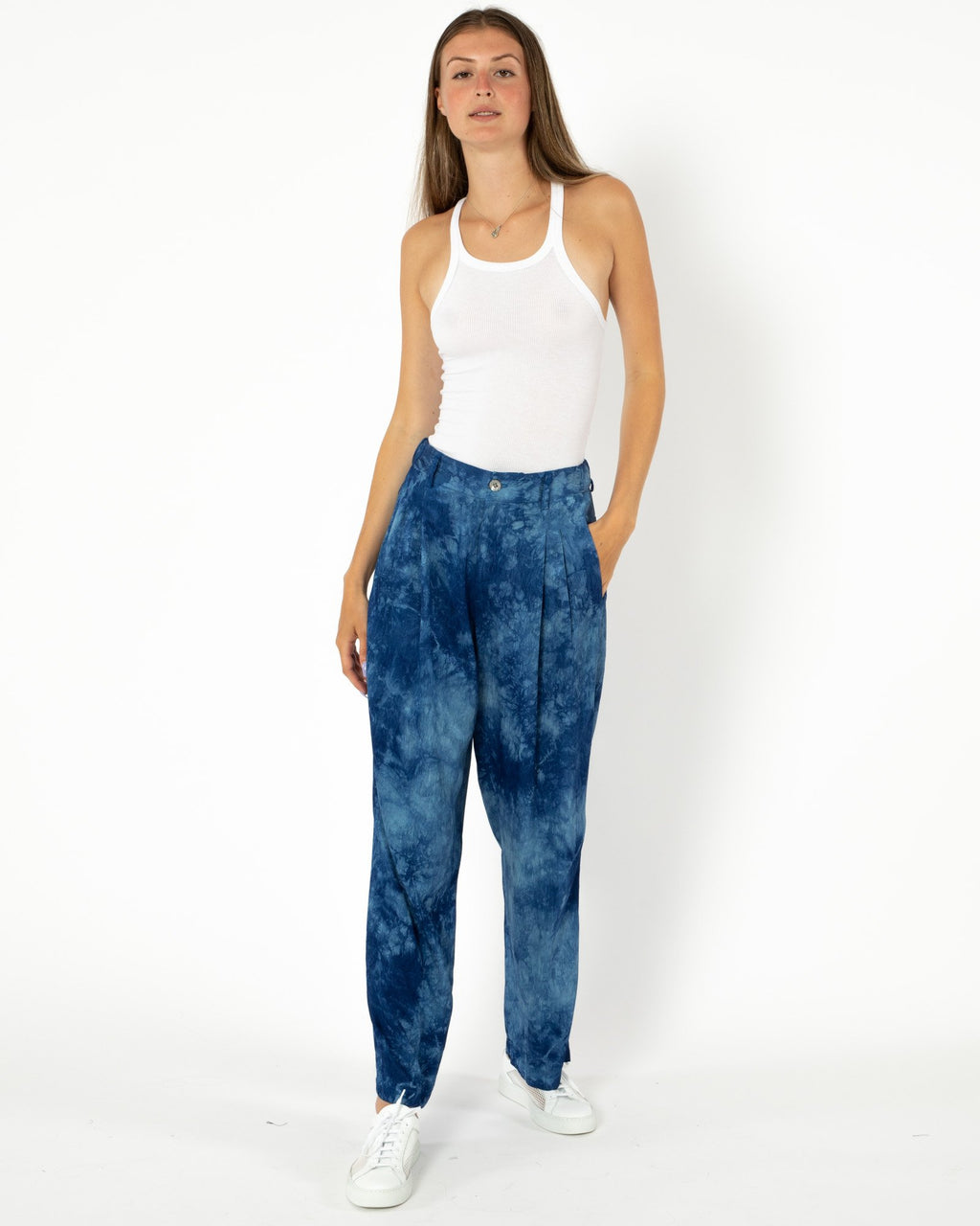 Tie Dye Pleated Pants - RAQUEL ALLEGRA, Luxury Designer Fashion