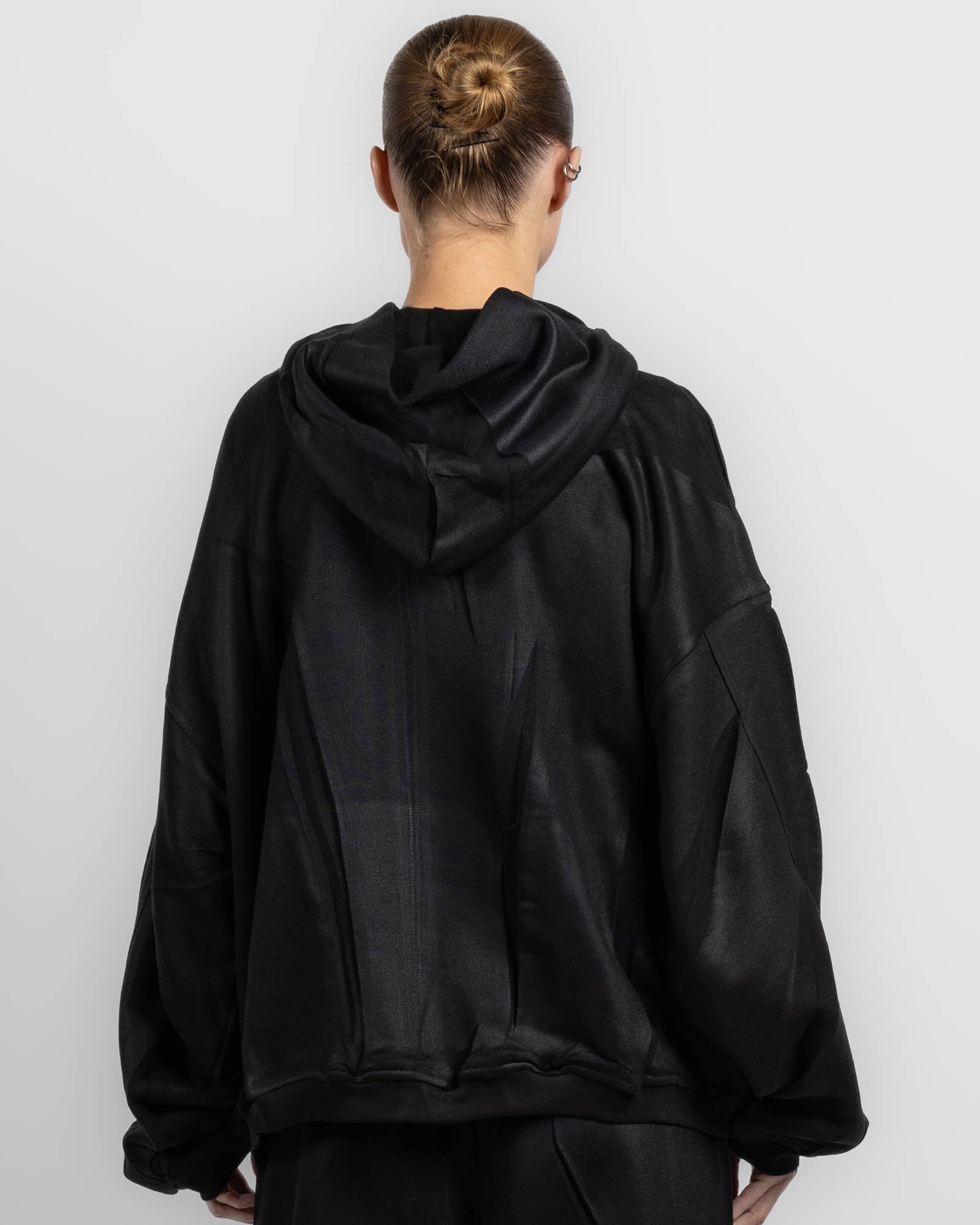 Sweat à capuche zippé froissé