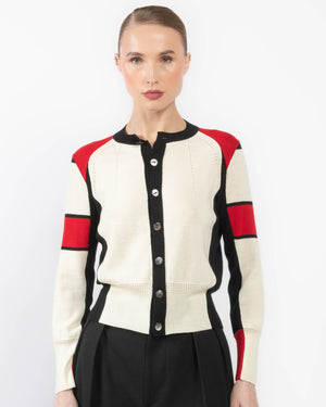 Cardigan à col ras du cou et manches longues