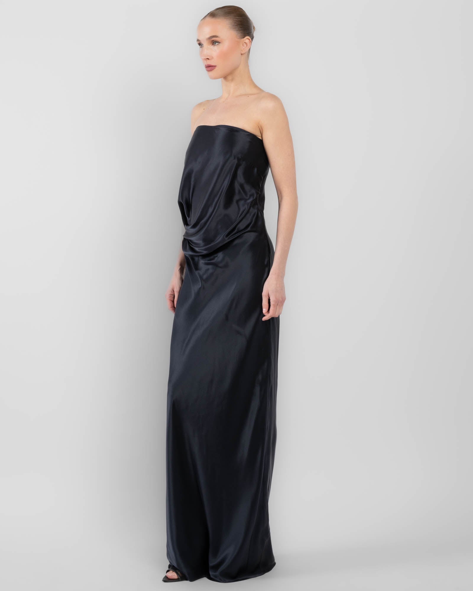 Draped Strapless Gown