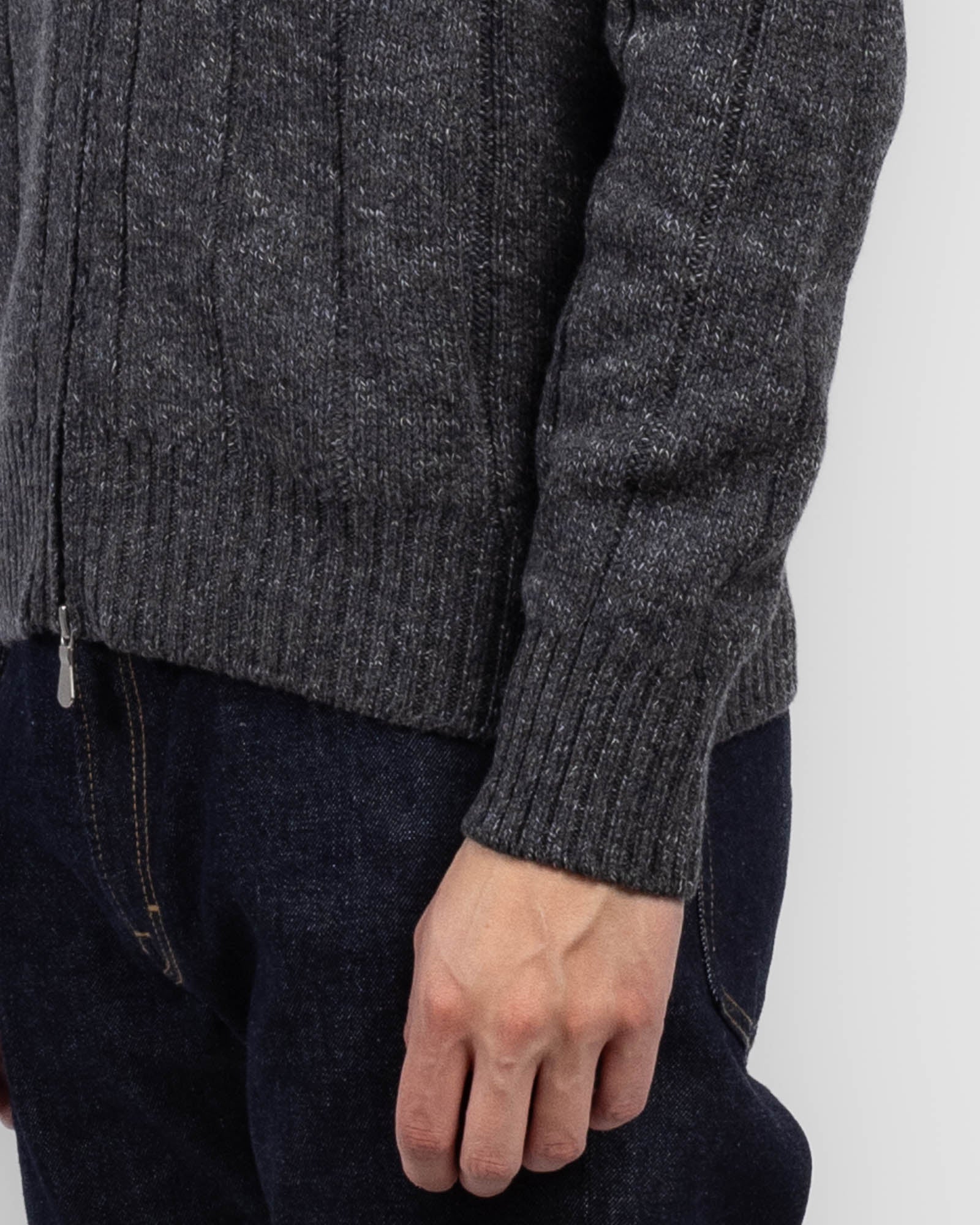 Dropstitch Zip Sweater