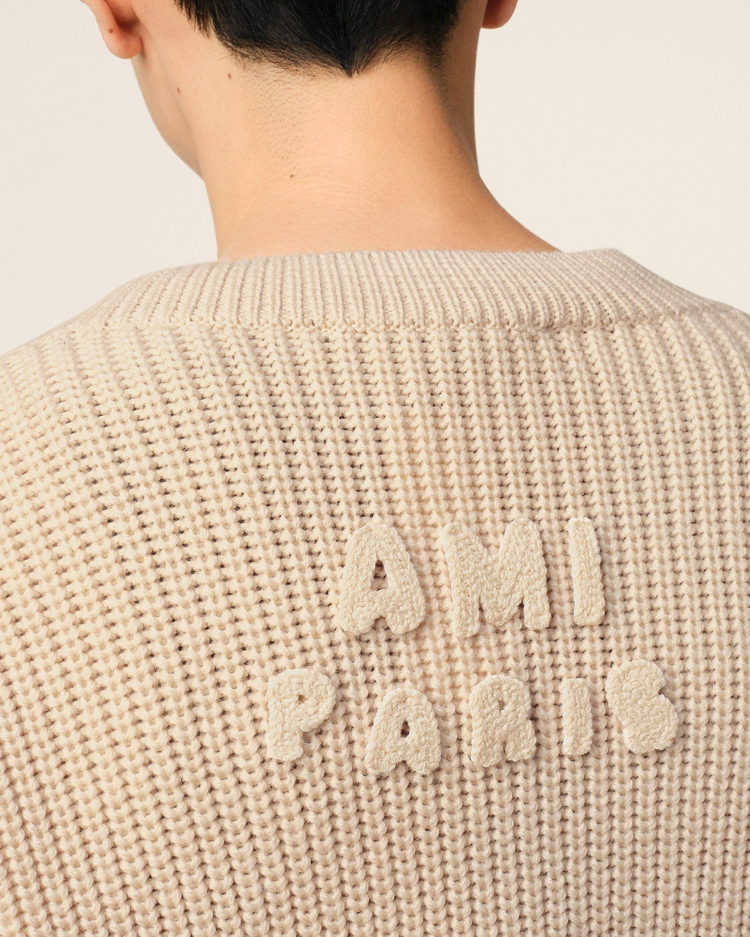 ami paris ニット　ベージュ AMI ALEXANDRE MATTIUSSI Ribbed V-Neck Sweater