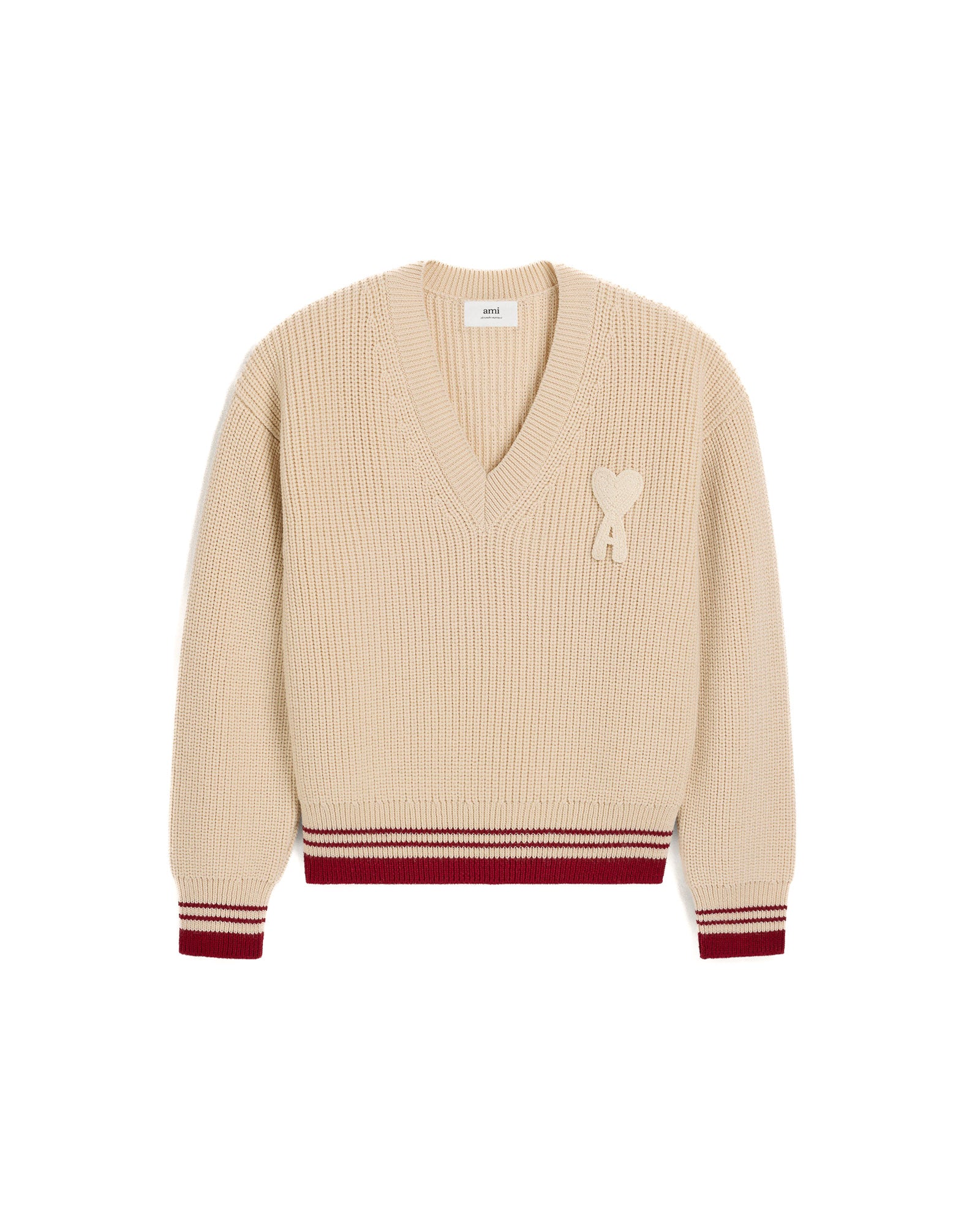 ami alexandre mattiussi 羊毛 セーター Lサイズ AMI ALEXANDRE MATTIUSSI Ribbed V-Neck Sweater