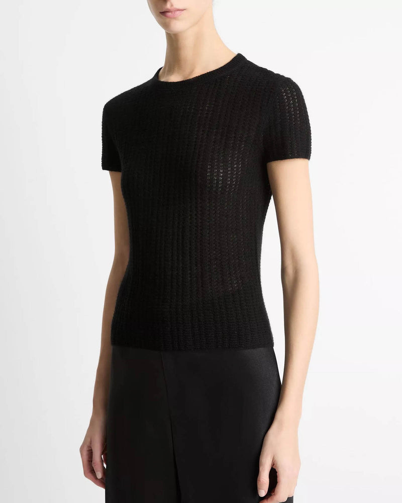 Waffle Knit Short Sleeve Top