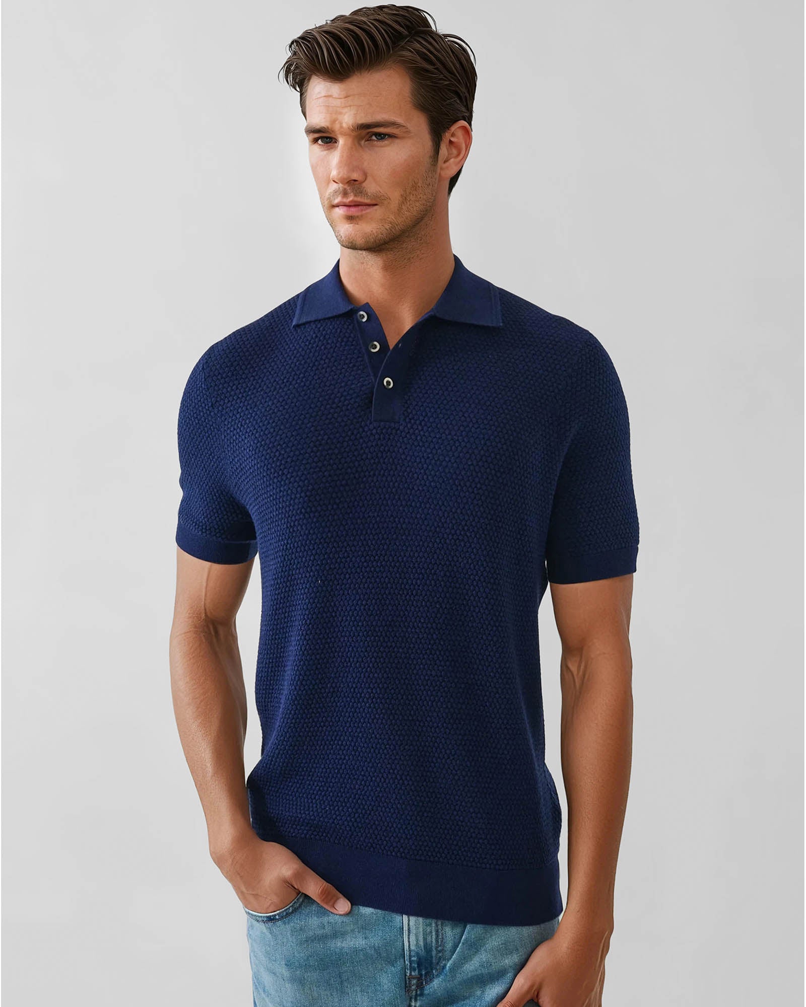 Bubble Stitch Polo Shirt