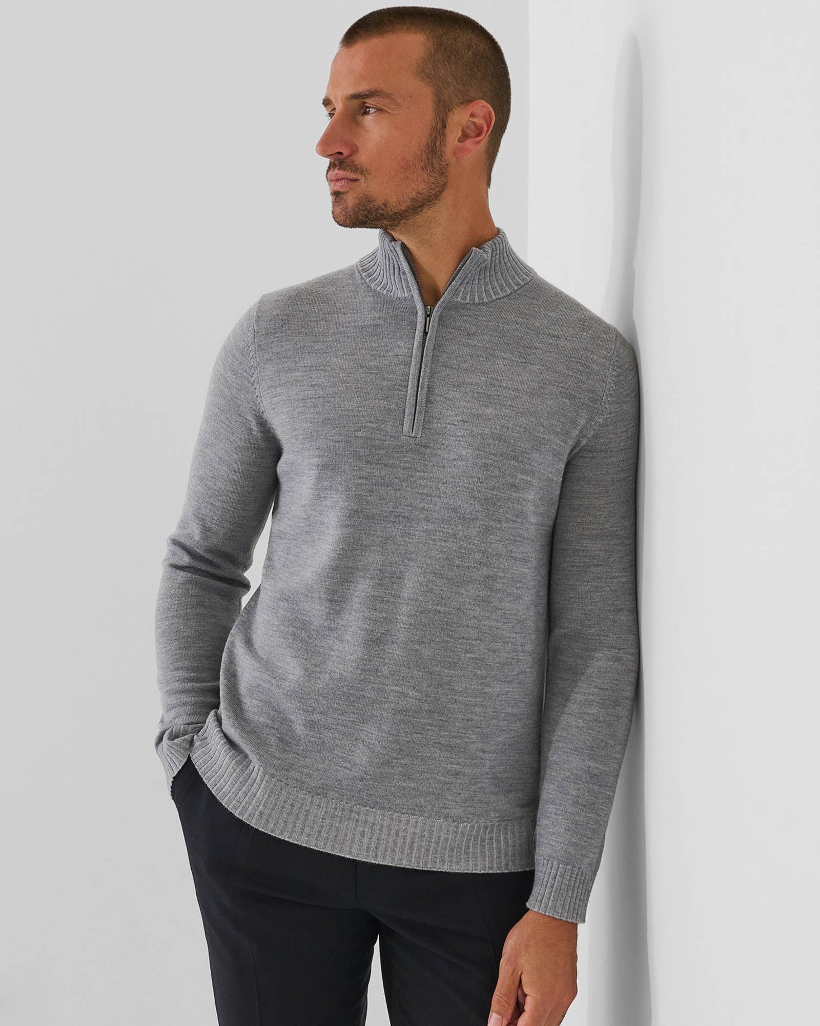 Plait Quarter Zip Mock