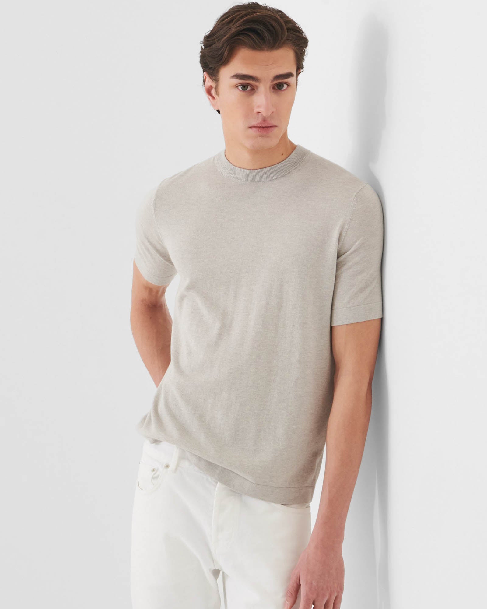 Short Sleeve Cashmere Crewneck