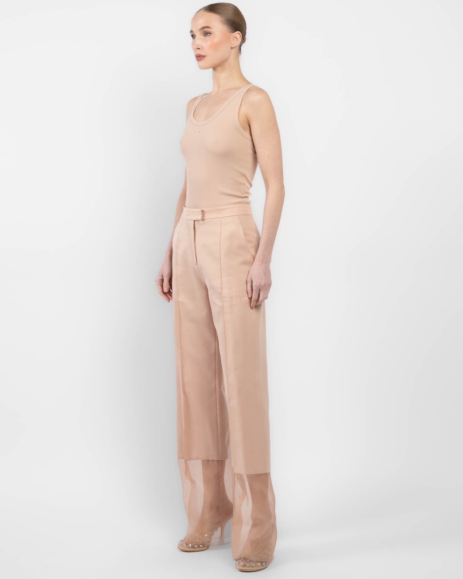 Sheer Hem Pants