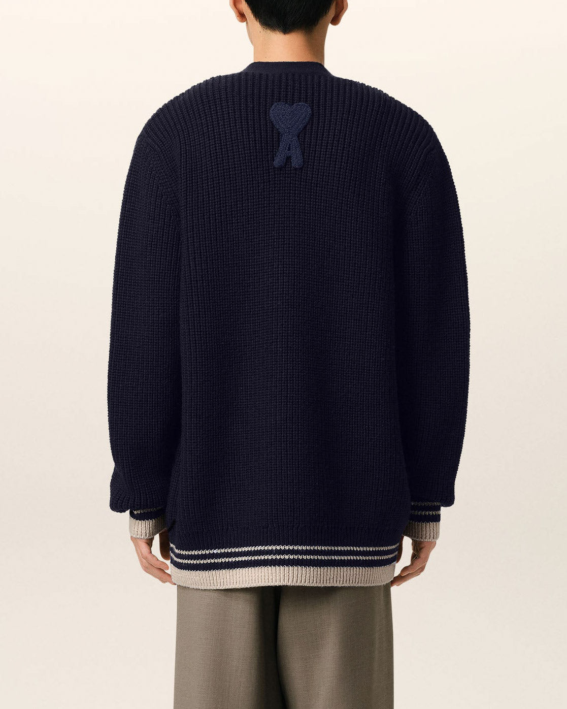 AMI ALEXANDRE MATTIUSSI Ribbed Cardigan
