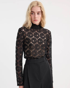 ROHE Lace Turtleneck Top